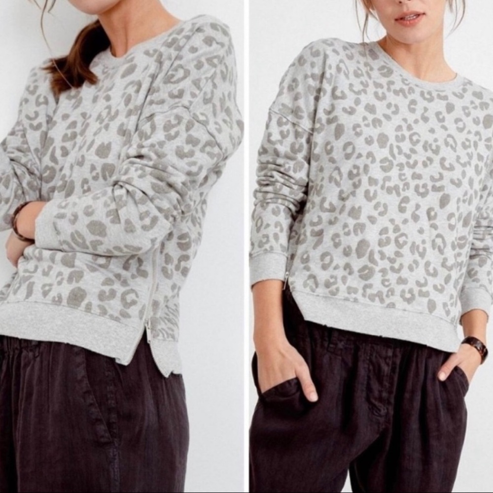 Rails Marlo Flocked Leopard Print Sweatshirt - image 3